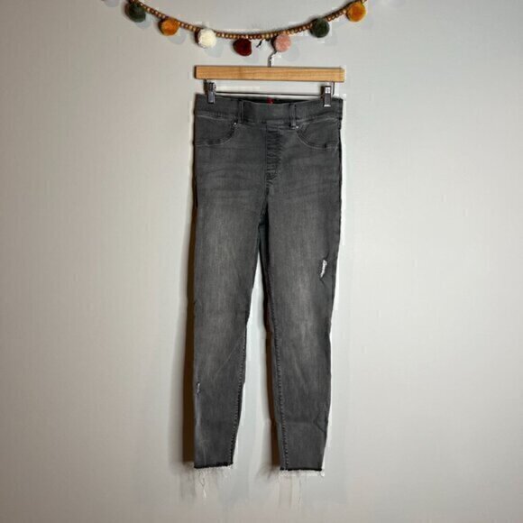 Spanx grey raw hem pull on jegging jeans - Picture 1 of 7